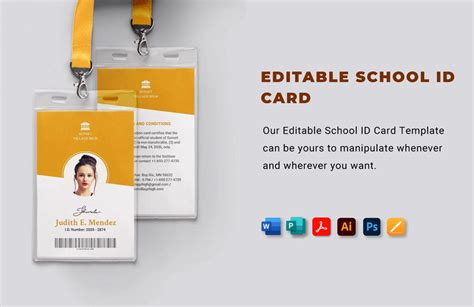 High School ID Card Template - Download in Word, Illustrator, PSD ...