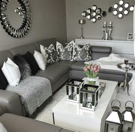 Pin on Déco - Home Sweet Home | Living room decor gray, Gray living room design, Silver living room