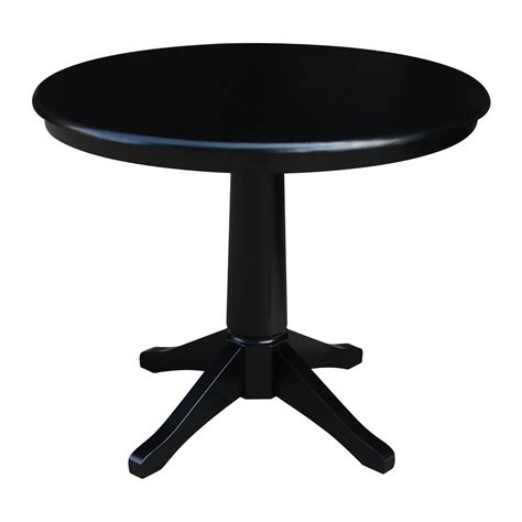 36" Round Top Pedestal Dining Table - Black - Walmart.com