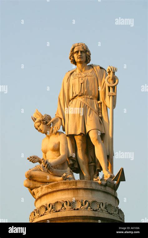 Cristoforo Colombo statue Genoa Ligury Italy Stock Photo - Alamy