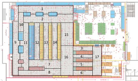 Tracking points and region index of the supermarket plan | Download Scientific Diagram