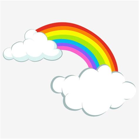 Rainbow Cloud Clipart Transparent Background, Cartoon Cloud Children S Drawing Simple Rainbow ...