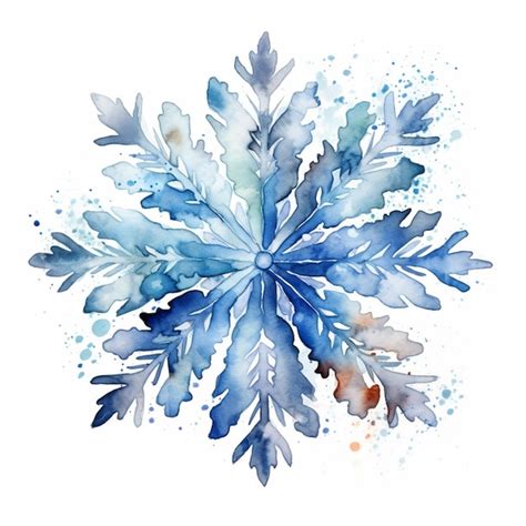 Premium AI Image | There is a watercolor painting of a snowflake on a white background generative ai