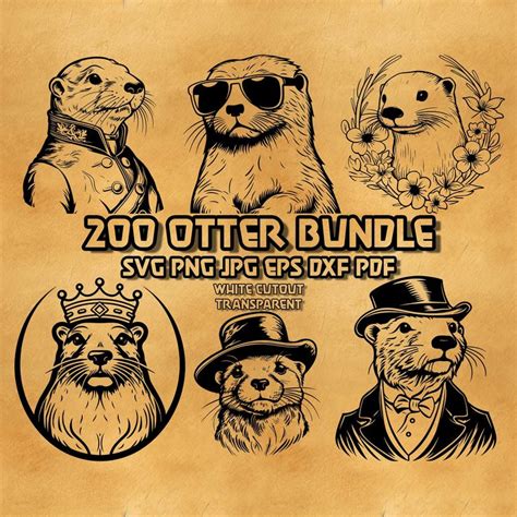 Otter Svg Bundle, Otter With Sunglass Svg, Otter Wear Cowboy Hat, Sea ...