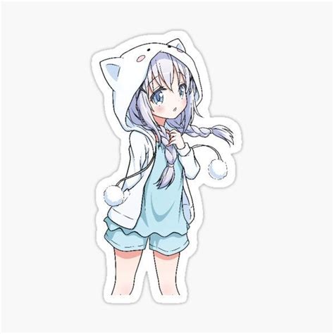 cute anime girl sticker I made : r/redbubblestores