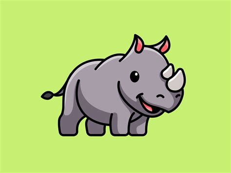 Rhino | Cute animal drawings, Rhino illustration, Animal drawings