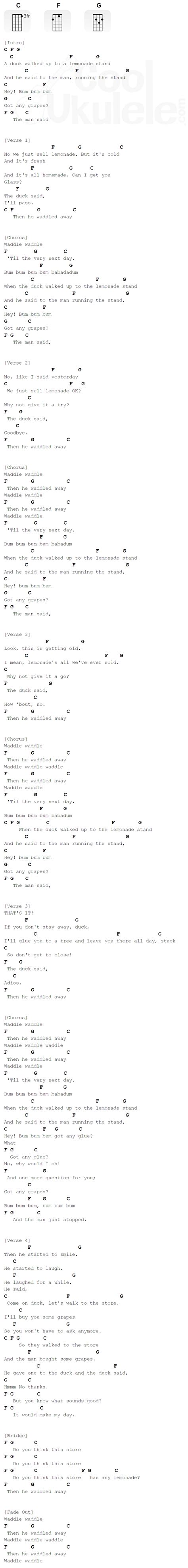 "The Duck Song" Bryant Oden EASY Ukulele Chords | CoolUkulele.com