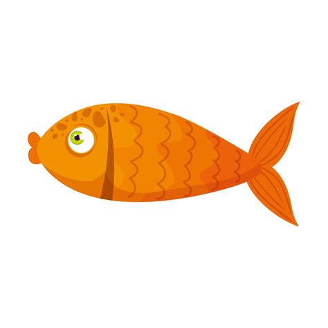 sea underwater life, golden fish on white background 5442534 Vector Art ...