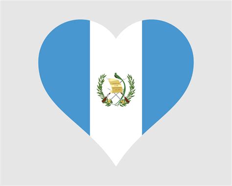 Guatemala Heart Flag. Guatemalan Love Shape Country Nation National Flag. Republic of Guatemala ...