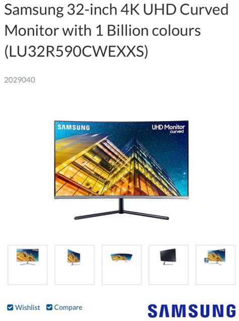 Samsung 32-inch 4K UHD Curved Monitor with 1 Billion Colors, Computers & Tech, Parts ...