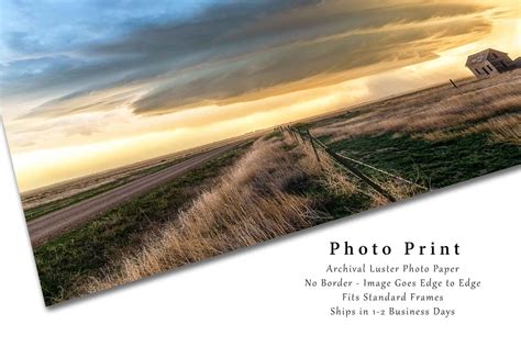 Storm Photography Print - Picture of Supercell Thunderstorm Over Aband ...