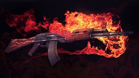 AK47 with Fire created by ryan_scruff | CSGO Wallpapers