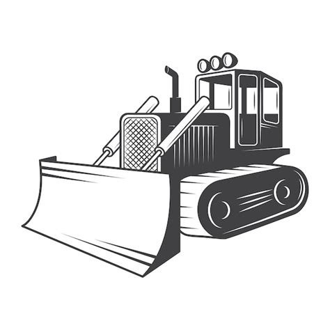 Bulldozer Clipart Black And White