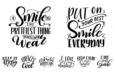 Premium Vector | Dental care hand drawn quote typography lettering for ...