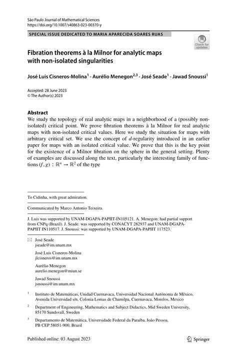 (PDF) Fibration theorems à la Milnor for analytic maps with non-isolated singularities