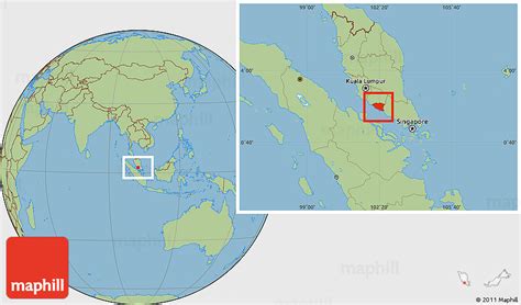 Savanna Style Location Map of Melaka