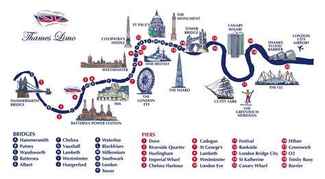 River thames map - Thames river map (England)