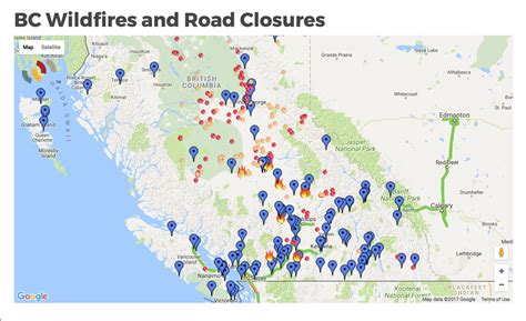 Echosec puts together BC wildfire & road closure map