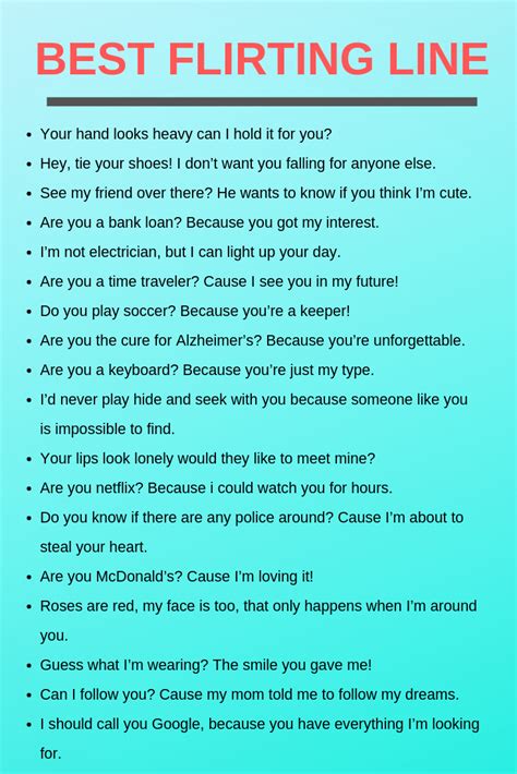 This is a series of the best flirting lines you can use to make a girl ...