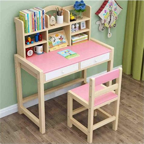 Amazon.com: LINGDANG Children's Wooden Combined Study Table Work Table Kids Desk Students ...