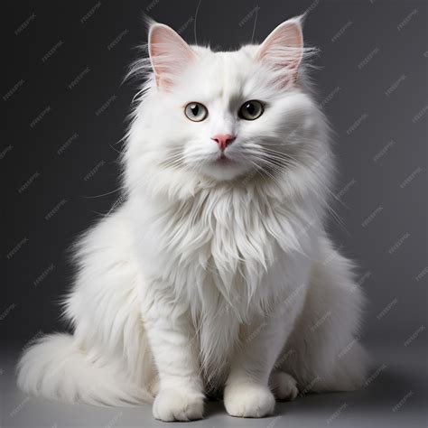 Premium AI Image | a white angora cat on a white background