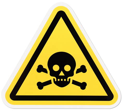 ISO W016 - Toxic/Poison Symbol Label (Triangle), SKU: LB-0443