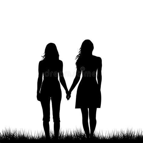 Two Friends Holding Hands Silhouette