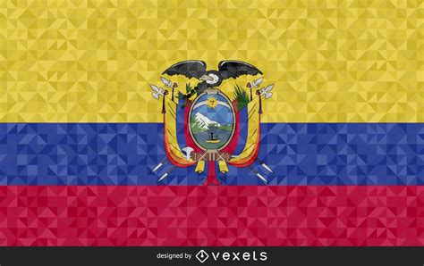 Flag Of Ecuador Polygonal Design Vector Download