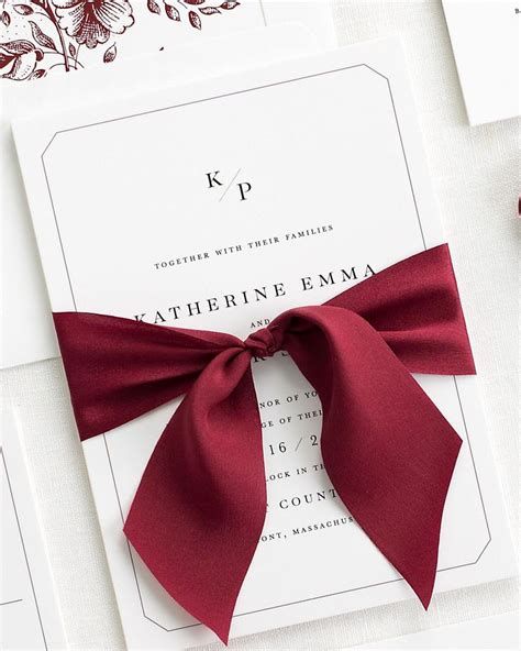 Katherine Ribbon Wedding Invitations | Wedding invitation ribbon, Christmas wedding invitations ...