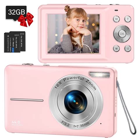 ACTITOP Kids Digital Camera,FHD 1080P 44MP 16x Digital Zoom for Point and Shoot Camera with 32GB ...