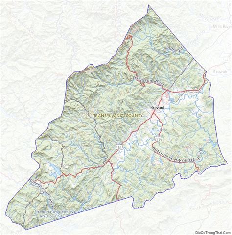 Map of Transylvania County, North Carolina