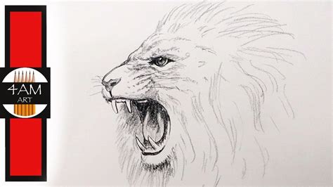 Roaring Lion Pencil Drawing