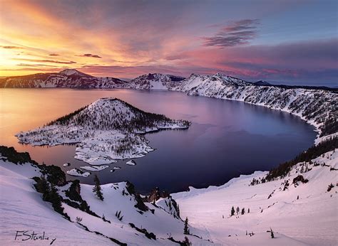 crater lake in winter, oregon photo | One Big Photo