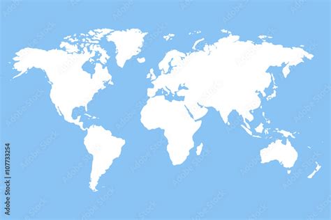 White blank world map. Stock Vector | Adobe Stock