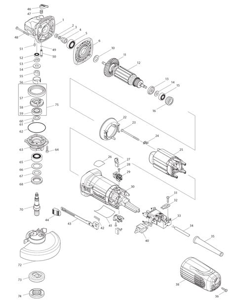 Makita GA5040 Parts List | Makita GA5040 Repair Parts | OEM Parts with Schematic Diagram