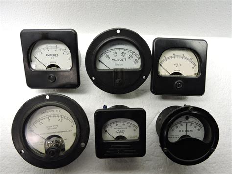 Ammeters, Voltmeters, Lot of 6, Volts, Amps, Milliamps, & Millivolts, – AeroAntique