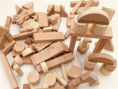 Handmade Wooden Toy Building Blocks - Set of 150 Blocks - Building Toys ...