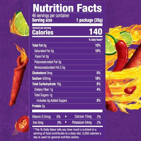 Takis Chips Fuego Nutrition Facts - Nutrition Ftempo