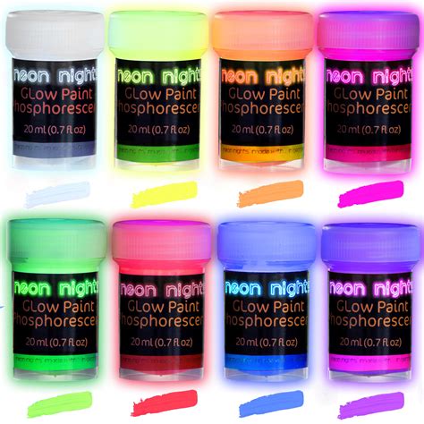 Buy Neon Nights Glow-in-The-Dark Paint - Multi-Surface Acrylic Paints for Outdoor and Indoor Use ...