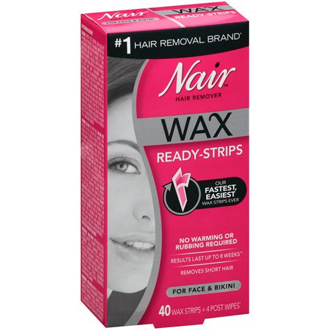 Nair™ Wax Ready-Strips Hair Remover for Face & Bikini 40 ct Box ...