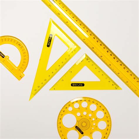 BAZIC 5-Piece Geometry Ruler Combination Sets Bazic Products