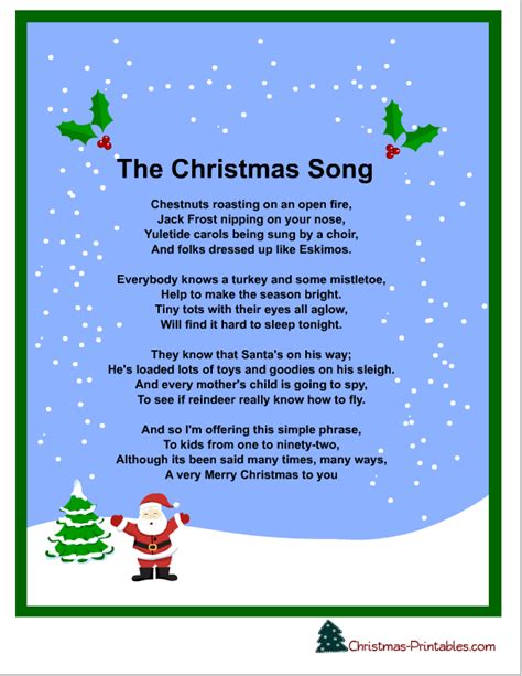 23+ Christmas Carol Lyrics Printable 2021