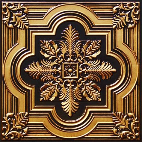 Metal ceiling panels- PVC Antique Gold (With images) | Faux tin ceiling ...