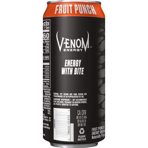 (4 pack) Venom Fruit Punch Energy Drink, 16 Fl Oz Can - Walmart.com