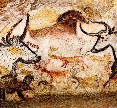 Lascaux Hall of the Bulls - Deer between Aurochs Digital Art by Weston Westmoreland | Fine Art ...