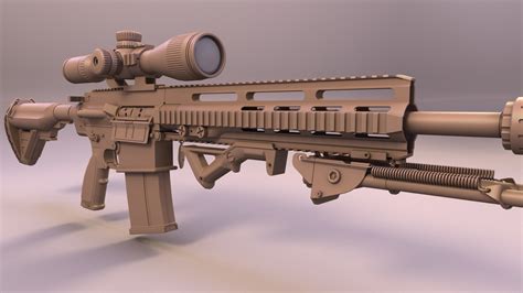 hk417 sniper rifle 3d model