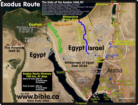 Bible Maps: The Exodus from Egypt: 1440 BC