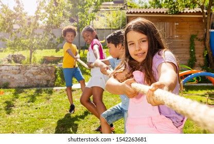 Rope Pulling Game Portrait Kids Summer Stock Photo 1542263681 | Shutterstock