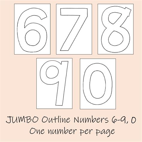 JUMBO Outline Numbers 6-9 and 0 • Teacha!