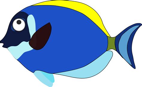 Clipart - blue cartoon fish